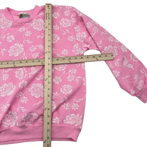 Vintage Pink Floral Womens Crewneck Sweatshirt By Southern Active Size M 100% Ac - Picture 5 of 6